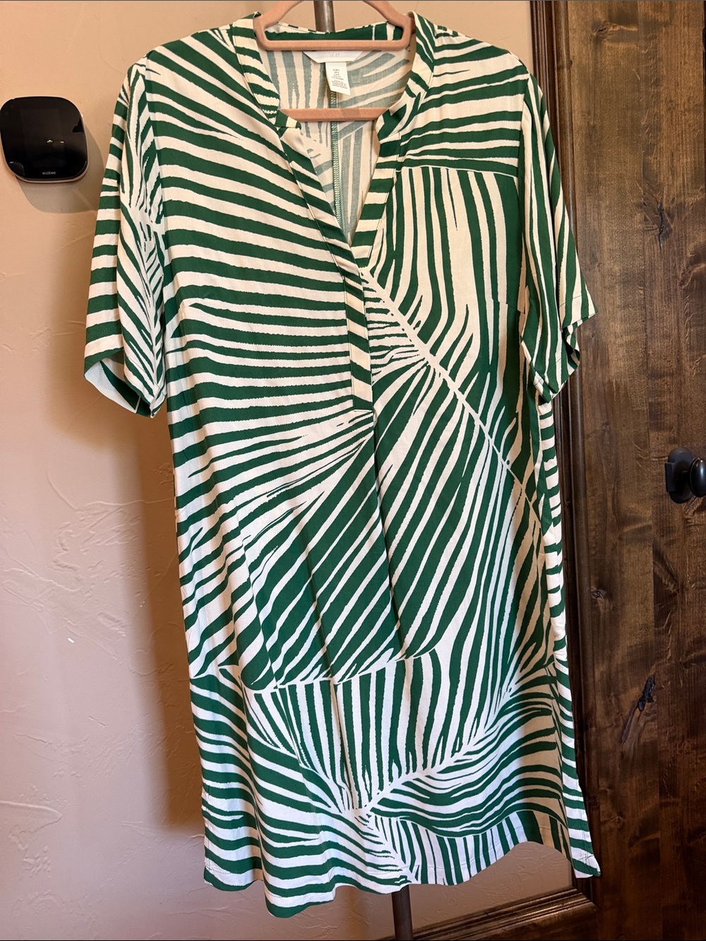 H&M Green and White Striped Tunic Dress